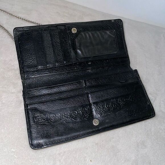 Brighton Leather Crossbody Wallet on Chain Black Small - Picture 4 of 13